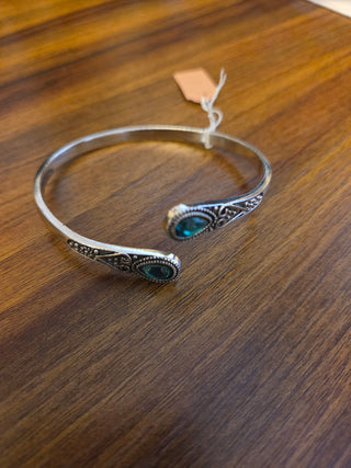 Silver Teardrop Cuff Bracelet