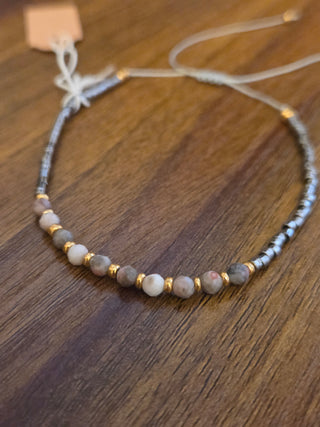 Beaded Stone Cord Bracelet