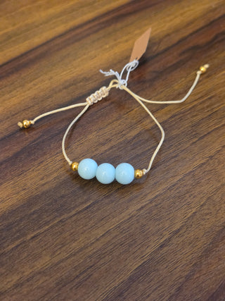 Aquamarine Cord Bracelet