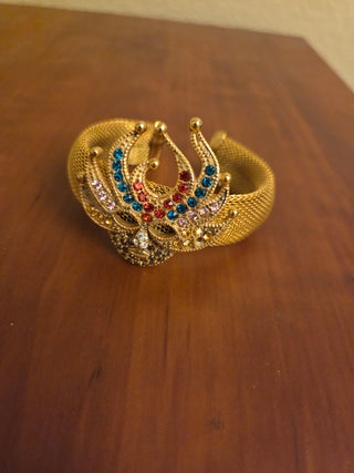 Gold Mesh Mardi Gras Cuff Bracelet
