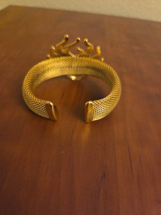 Gold Mesh Mardi Gras Cuff Bracelet