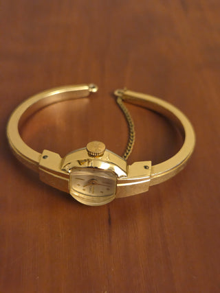 Vtg. 1970's Timex Gold Cuff Watch