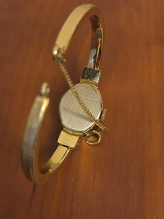 Vtg. 1970's Timex Gold Cuff Watch