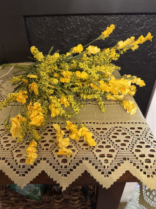 Yellow Paper Flower Stems with yellow and Green leaves-RCD|102252
