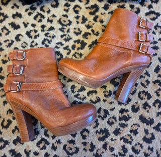 Juicy Couture Leather Buckle Boots (Size 8)