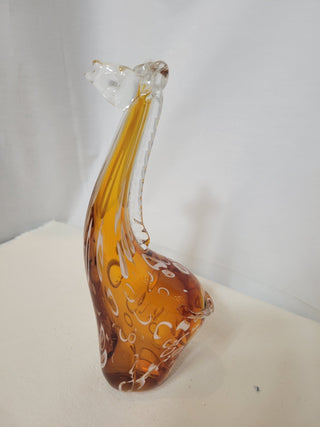 Hand Blown Clear, Amber & White Giraffe RCD|81927