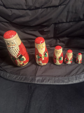 5 Vintage Santa Nesting Dolls # 62 VV MTS|141576
