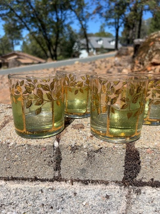 SET OF 6 vintage Culver Starlyte mid-century lowball glasses