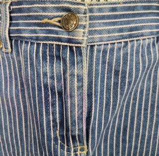 Vtg Denim Striped Skirt (Size 12)