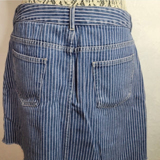Vtg Denim Striped Skirt (Size 12)