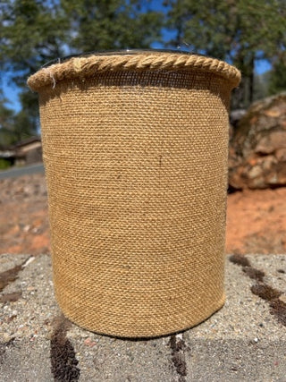KW Home Essentials Glass Candle Holder Jar W/Bee Burlap 8.5”