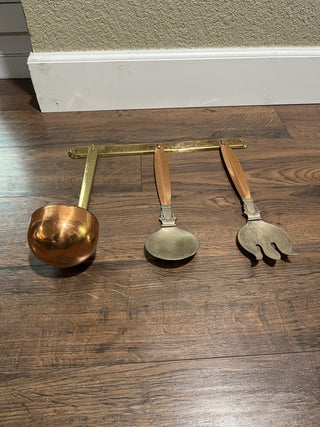 Vintage Hanging Brass Utensil Set RCD