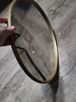 Gold Trim Round Mirror|61744