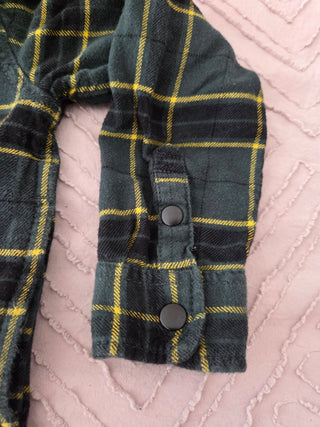 Green Flannel Hooded Van's Shirt- 2T