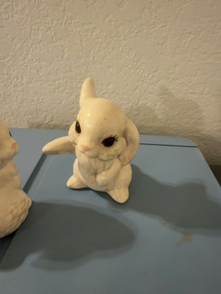 Vintage ceramic bunny set