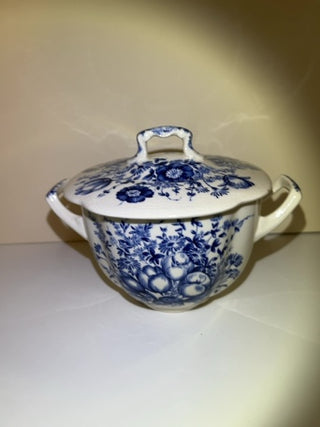 Dover Blue Lidded Sugar Bowl by Johnson Bros. England