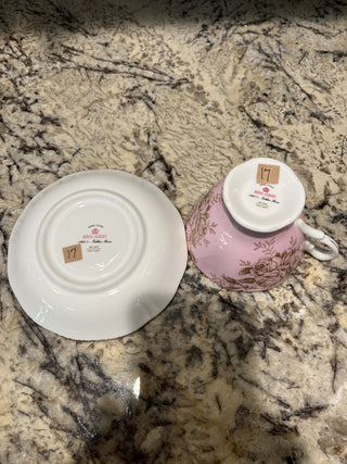 Royal Albert 100 Years Golden Roses Pink/Gold Teacup & Saucer RCD|71897