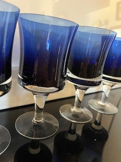 #1999 Denby Mirage Blue Stemware  4-Set RSV