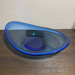 MCM Scandinavian Blue Art Glass Bowl RCD|101831