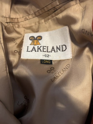 Vintage Lakeland 42 Long Leather Jacket Rust Brown