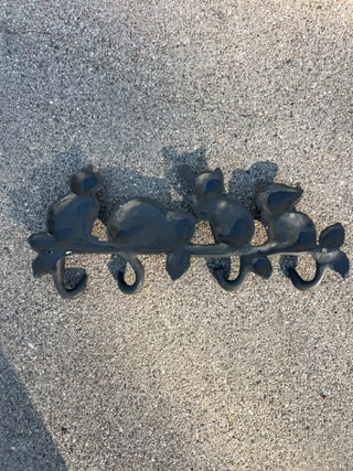 JP Cast Iron CAT Towel Coat Hooks