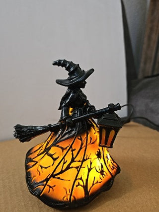 Light Up Witch w/ Broom & Latern