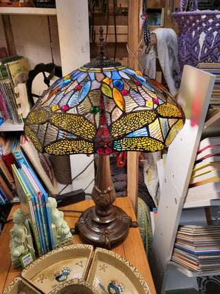 Vintage Dragonfly stained glass lamp MTS