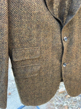 JP The Emporium CA vintage brown herringbone virgin wool sport coat