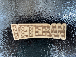 Veteran Stars and Stripes Engraved Wood Magnet|71745