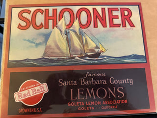 Schooner Authentic Citrus Farm Crate Label EC089 MTS