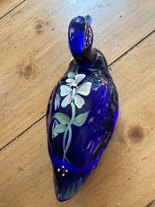 Fenton Handpainted Duck Blue|52719