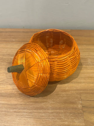 Vintage Wicker Pumpkin with Lid   MTS|107288
