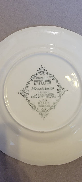 JMD- Meakin English Ironstone "Renaissance" Green Small Plate 6.5" Round- RSV