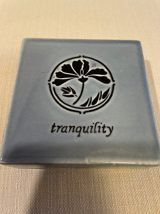 Tranquility - blue with flower wall art RSV