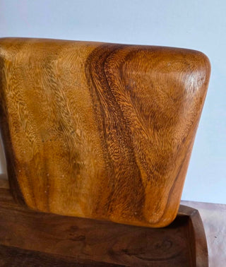 Vtg MCM Wooden Square Cheeseboard