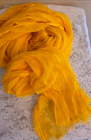 Mustard Yellow Cheesecloth Table Runner
