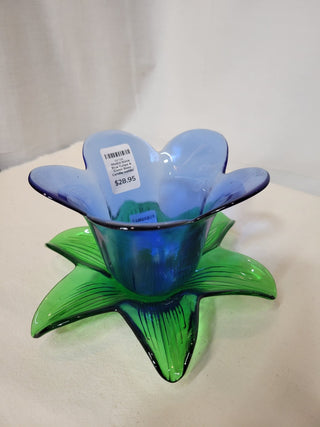 Studio Nova Blue Tulips & Green Base Candle Holder RCD|82845