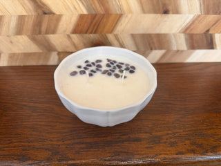 HANDMADE UPCYCLED CANDLE SMALL WHITE BOWL W/AMETHYST STONES SCENT LAVENDER