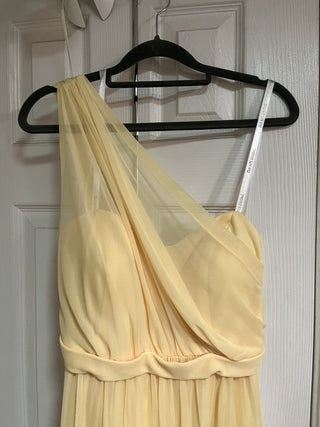 David's Bridal Size 16 Bridesmaid Yellow, One Shoulder Dress RCD
