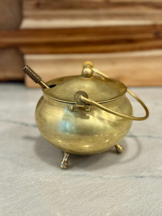 Brass caldron firestarter, Cape Cod Smudge pot with pumice starter|107156
