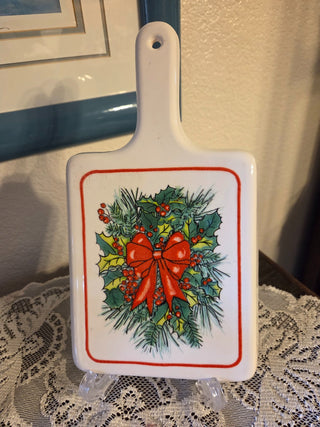 Vintage Ceramic Christmas Tree Trivet, 6-1/2"x10-1/2", RCD|123533