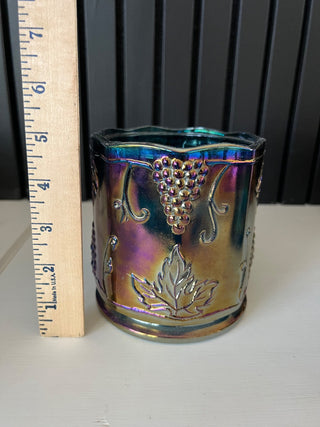 Indiana glass iridescent blue harvest grape|108685