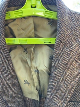 JP The Emporium CA vintage brown herringbone virgin wool sport coat