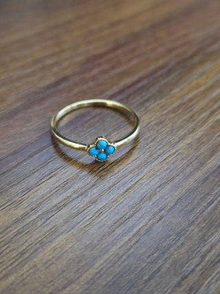 Dainty Gold Plated Turquoise Ring