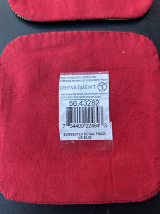 12F Set of 6 Dept 56 Beaded Christmas Coasters MTS|139529