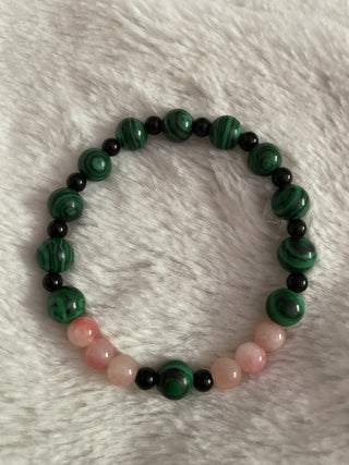 Natural stone bracelet green/pink * RSV|63974