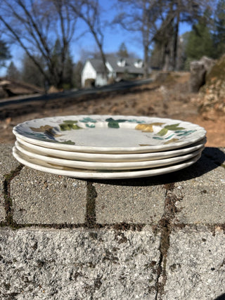 #91 Set of 4 Metlox Vintage Vernon Ware Vineyard 10.5" Dinner Plates Made in USA RSV
