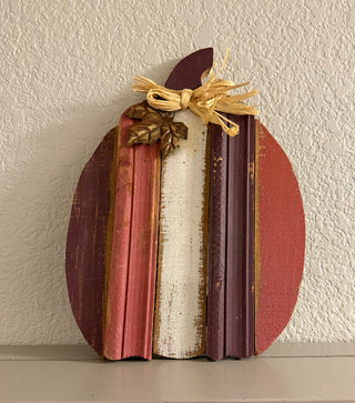 12” Wood Fall Pumpkin Multi Color RSV|127395