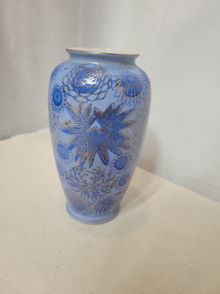 Imperial Ware Japan 6" Blue & Gold Floral Vase RCD|82581