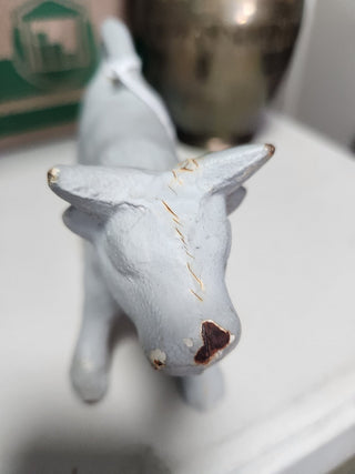 Vintage Doorstop Cast Iron Bull Cow  MTS